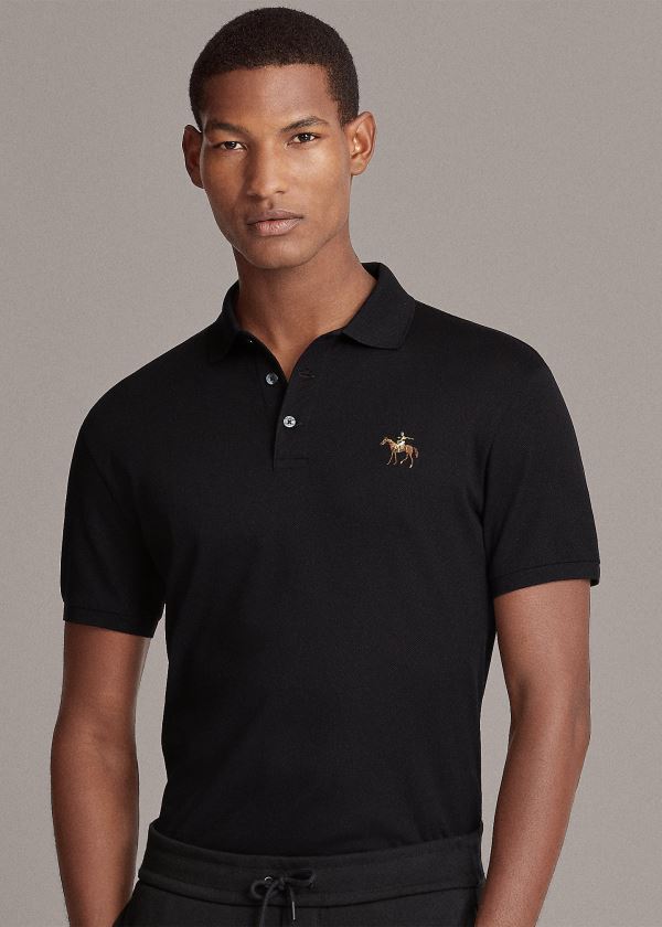 Camisa Polo Ralph Lauren Hombre Negros - Custom Fit Piqué - ZDBVS9641